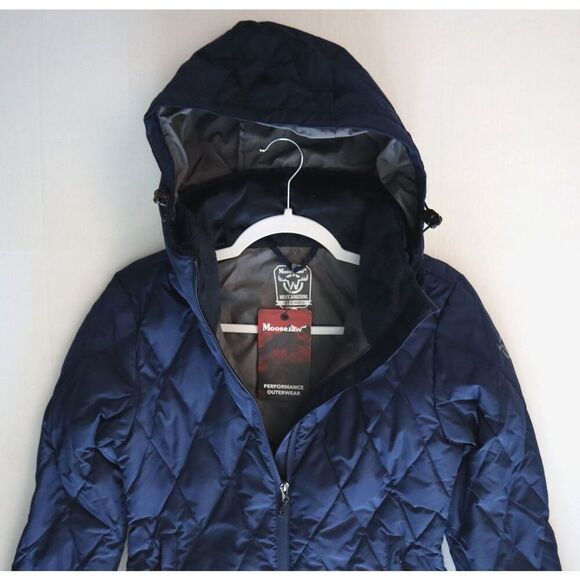 Moosejaw 7726255 Women's Sz S Blue Quilted Down Mid-Length Hooded Jacket - Picture 10 of 14